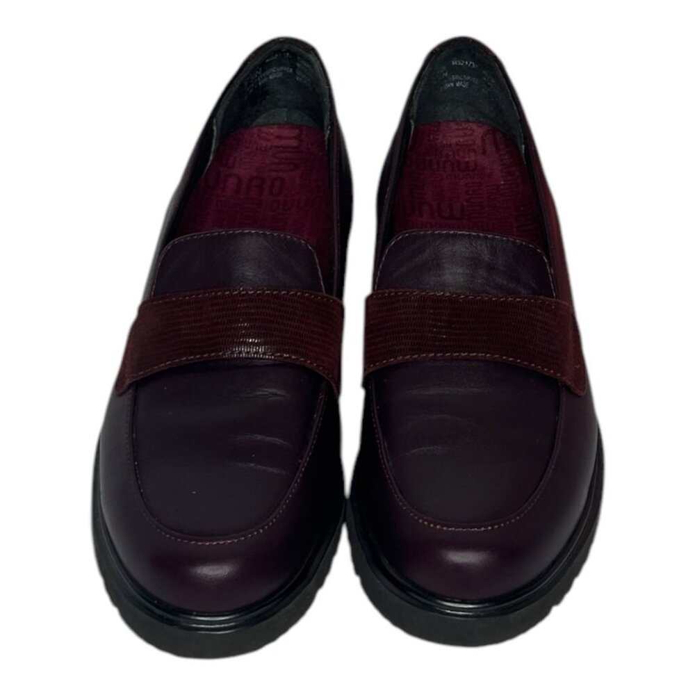 Munro Geena Wine/Burgundy Leather Loafer Size 7.5 N